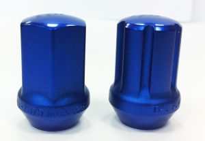 Кованные алюминевые гайки - XR-nuts (с секреткой)-цвет Синий, резьба: 12x1,25