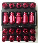 Кованые алюминиевые гайки - FN nuts (с секреткой) TPI-FN19 XPAL40-2545-44N/RD-20 W/Knurl W/Lock Kit M12 x 1.25-цвет красный